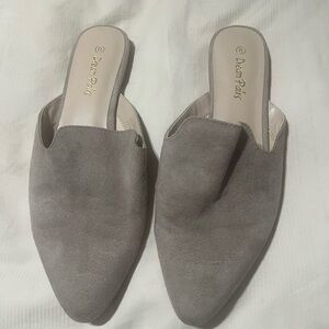 Dream Pairs Gray Suede Mules